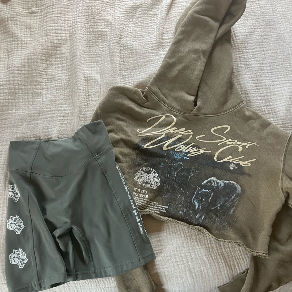Darc Sport Olive Graphic Hoodie and Shorts